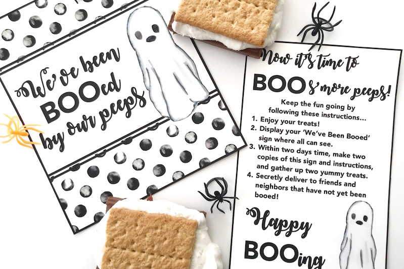 Spooky Halloween Boo S'mores Kits with free printables